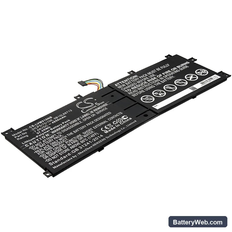 Lenovo IdeaPad Miix 510-12ISK-80U10002GE Replacement Battery, 7.68V, 4850mAh, Li-Polymer 1