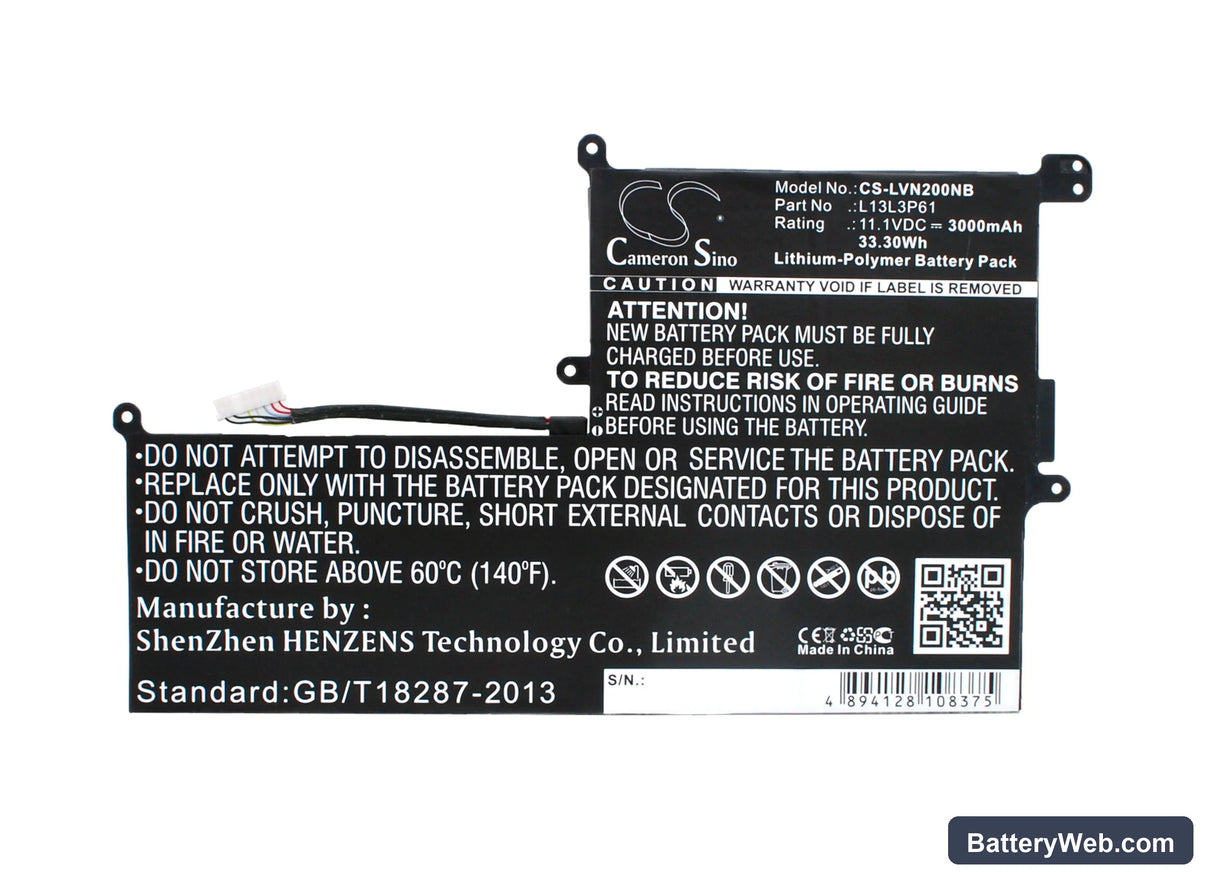 Lenovo Chromebook N20P Replacement Battery, 11.1V, 3000mAh, Li-Polymer 5