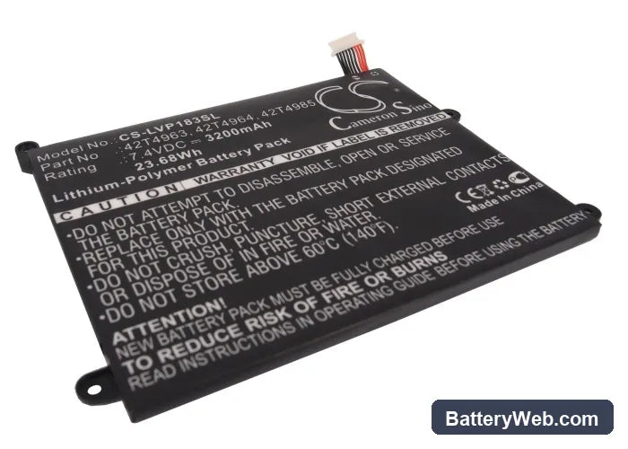 Lenovo ThinkPad 1838 Replacement Battery, 7.4V, 3200mAh, Li-Polymer 1