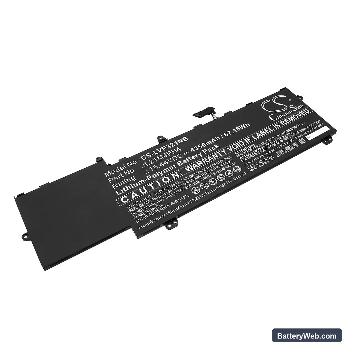Lenovo ThinkBook Plus G3 IAP 21EL001FFR Replacement Battery, 15.44V, 4350mAh, Li-Polymer 1