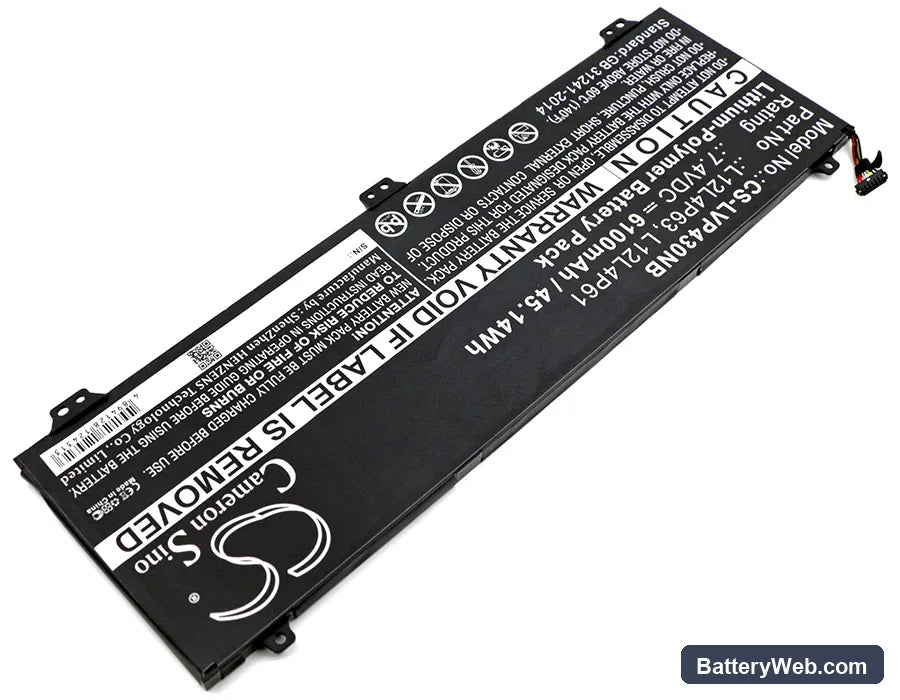 Lenovo IdeaPad U330p Replacement Battery, 7.4V, 6100mAh, Li-Polymer 2