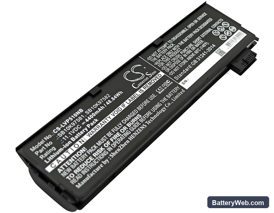 Lenovo Thinkpad P51S Replacement Battery, 11.1V, 4400mAh, Li-ion 1
