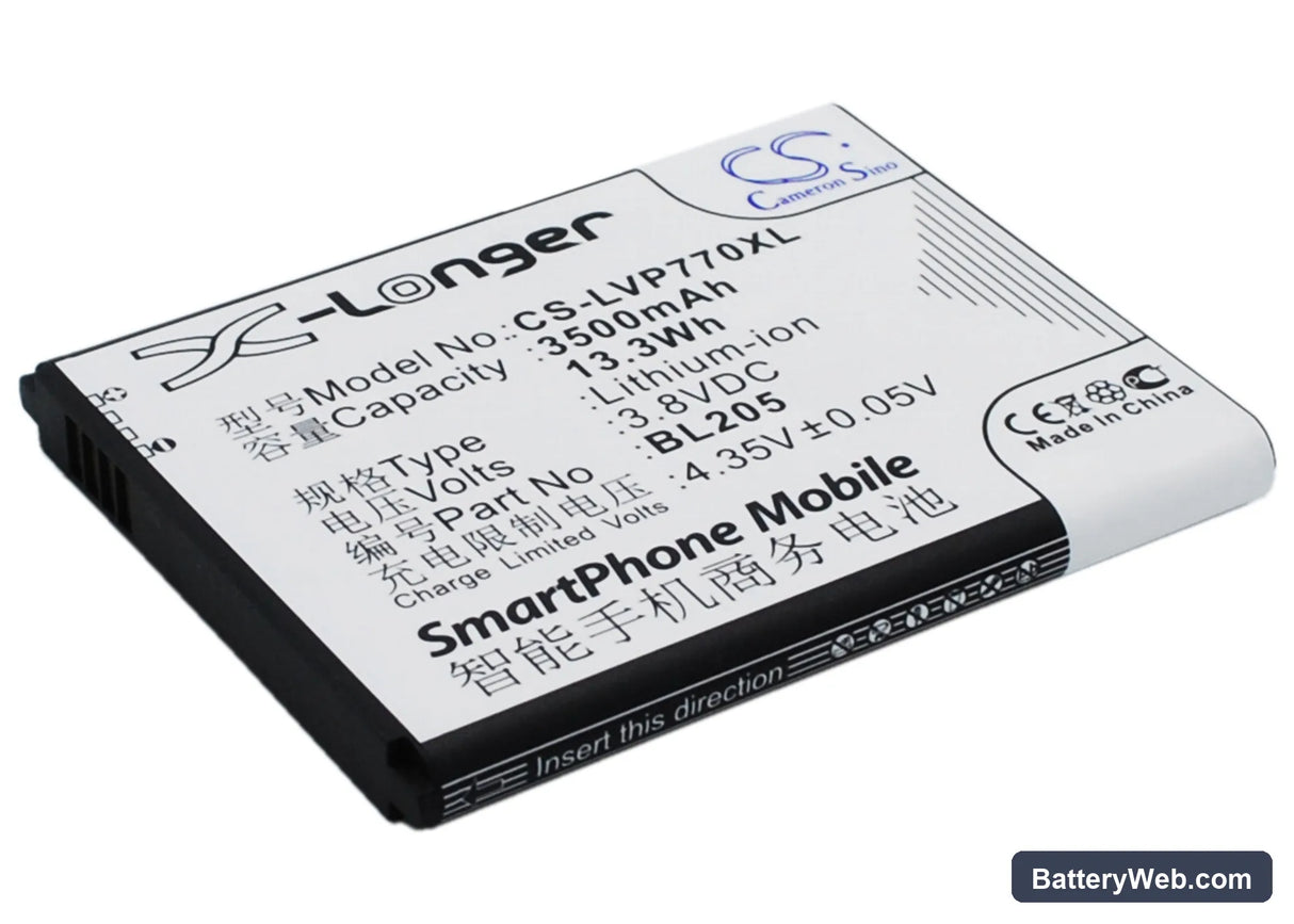 Lenovo P770 Replacement Battery, 3.8V, 3500mAh, Li-ion 2