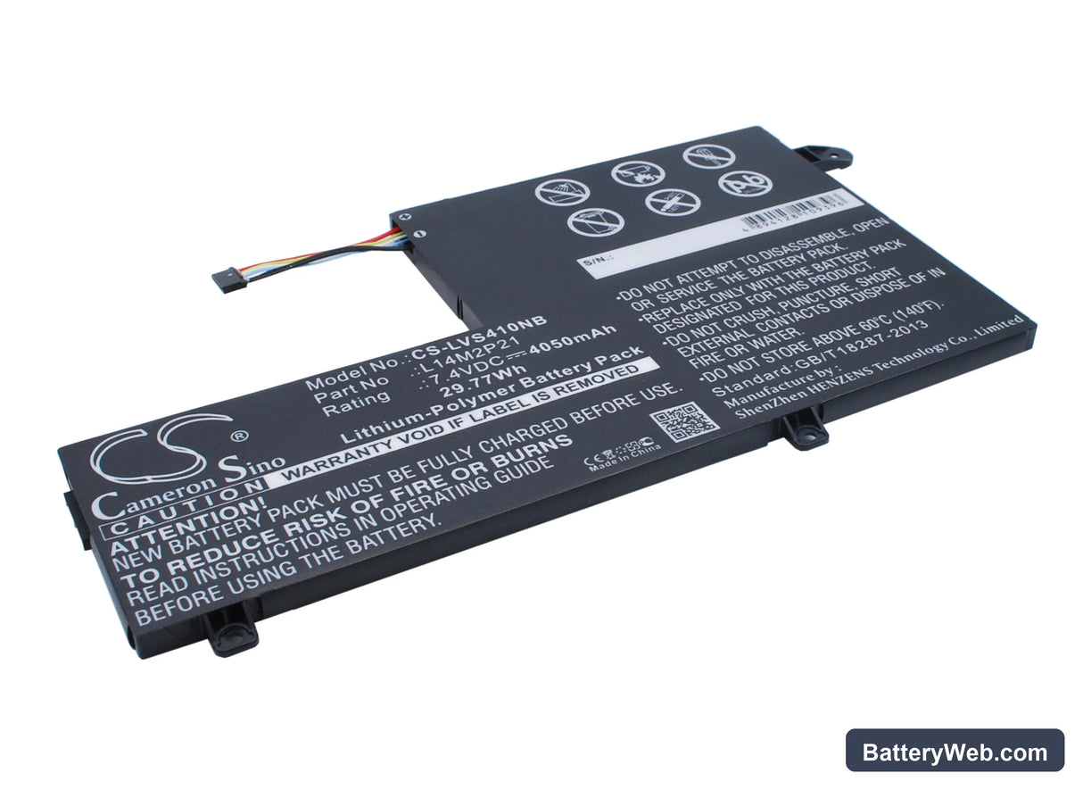 Lenovo S41 Replacement Battery, 7.4V, 4050mAh, Li-Polymer 1