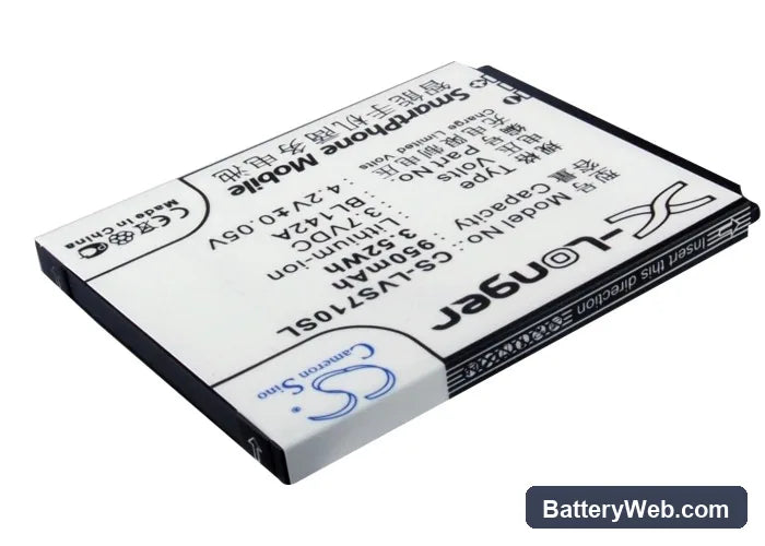 Lenovo S710 Replacement Battery, 3.7V, 950mAh, Li-ion 2