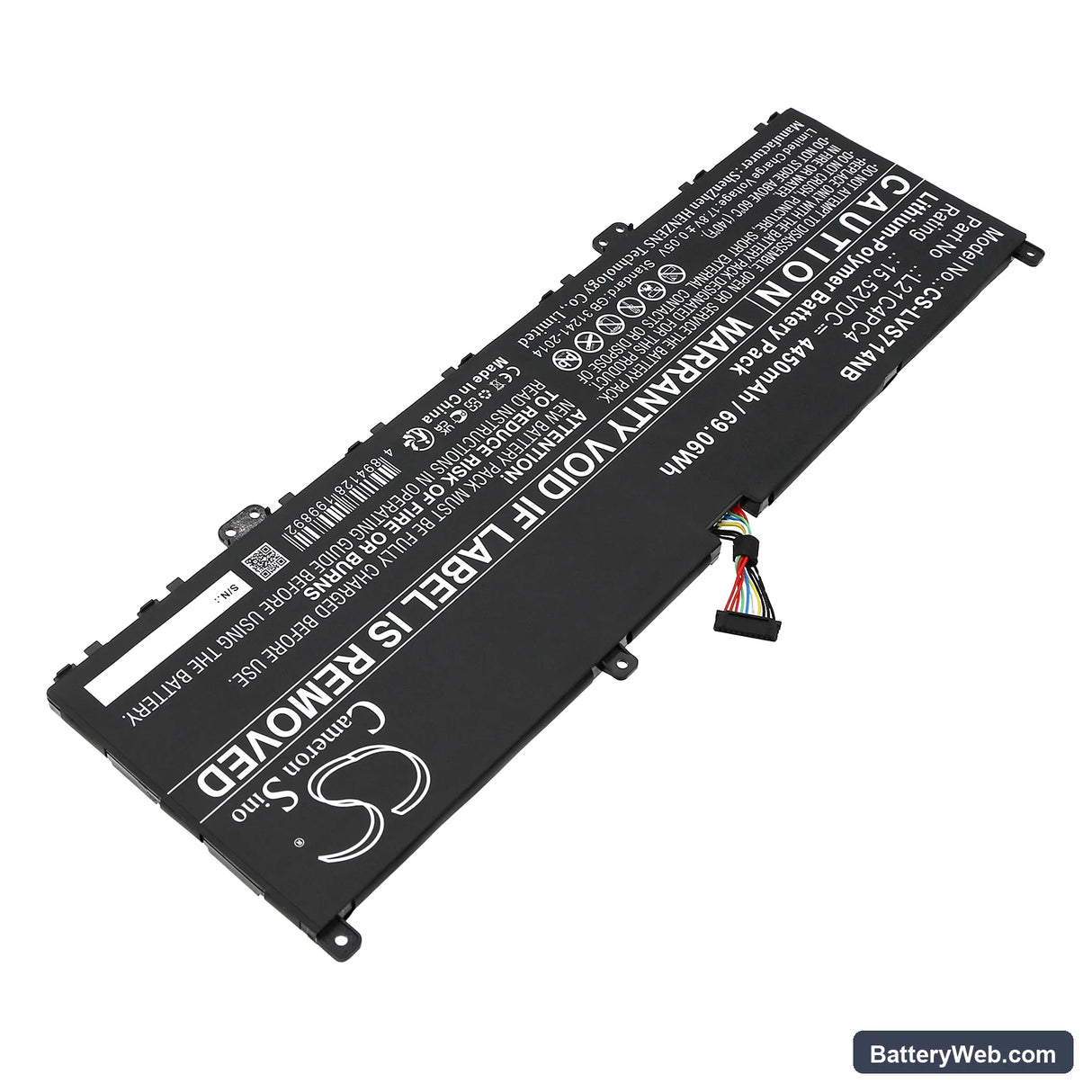 Lenovo Yoga Slim 7 ProX 14IAH7 82TK0076MX Replacement Battery, 15.52V, 4450mAh, Li-Polymer 2