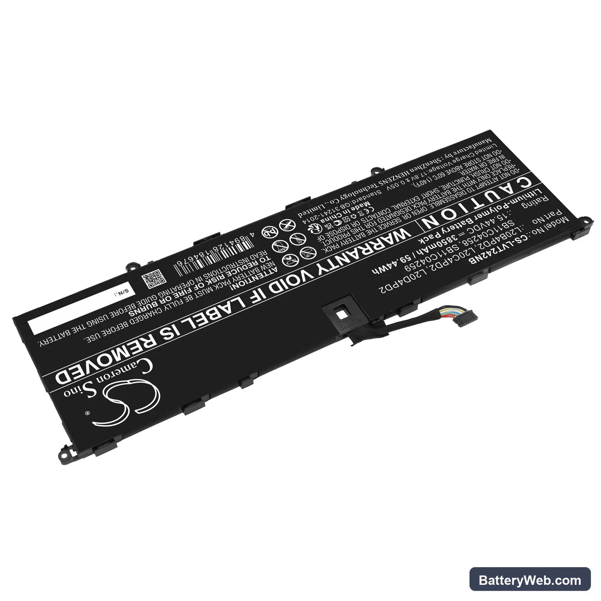 Lenovo ThinkBook 14p G2 ACH 20YN000LUS Replacement Battery, 15.44V, 3850mAh, Li-Polymer 2