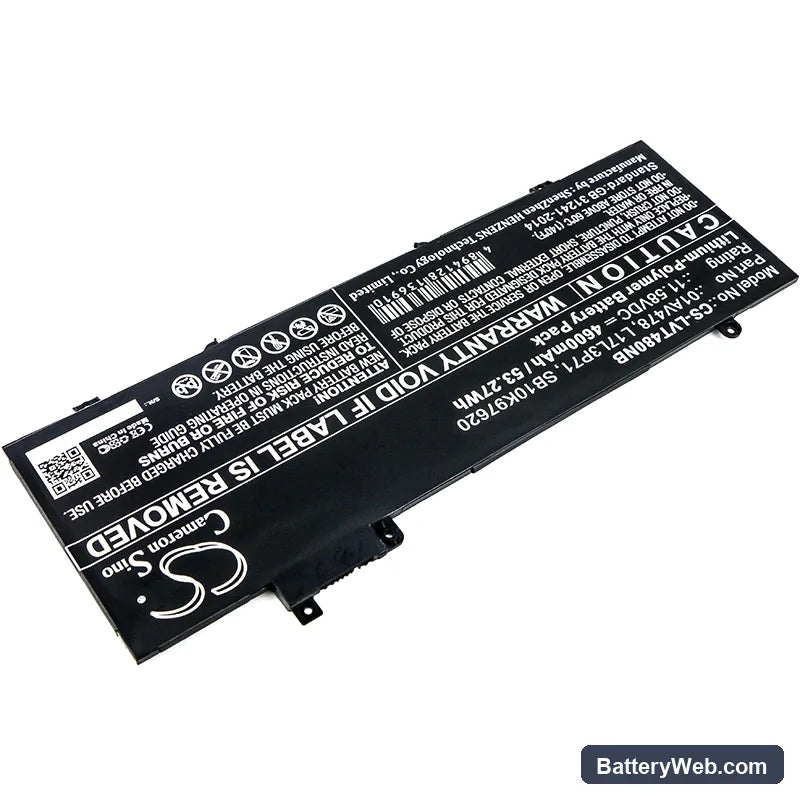 Lenovo ThinkPad T480s Replacement Battery, 11.58V, 4600mAh, Li-Polymer 2