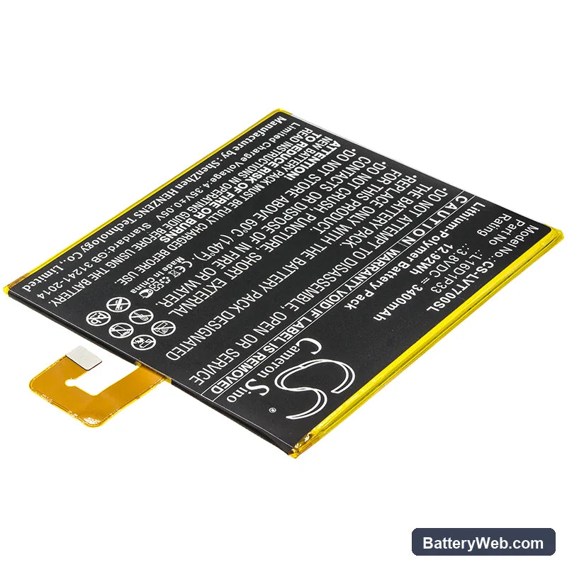 Lenovo Tab 7 Replacement Battery, 3.8V, 3400mAh, Li-Polymer 2