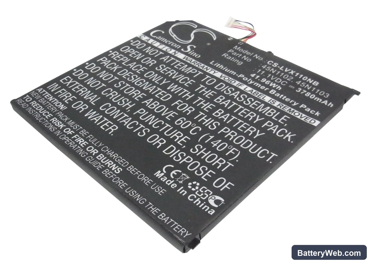 Lenovo Thinkpad x1 helix Replacement Battery, 11.1V, 3780mAh, Li-Polymer 1