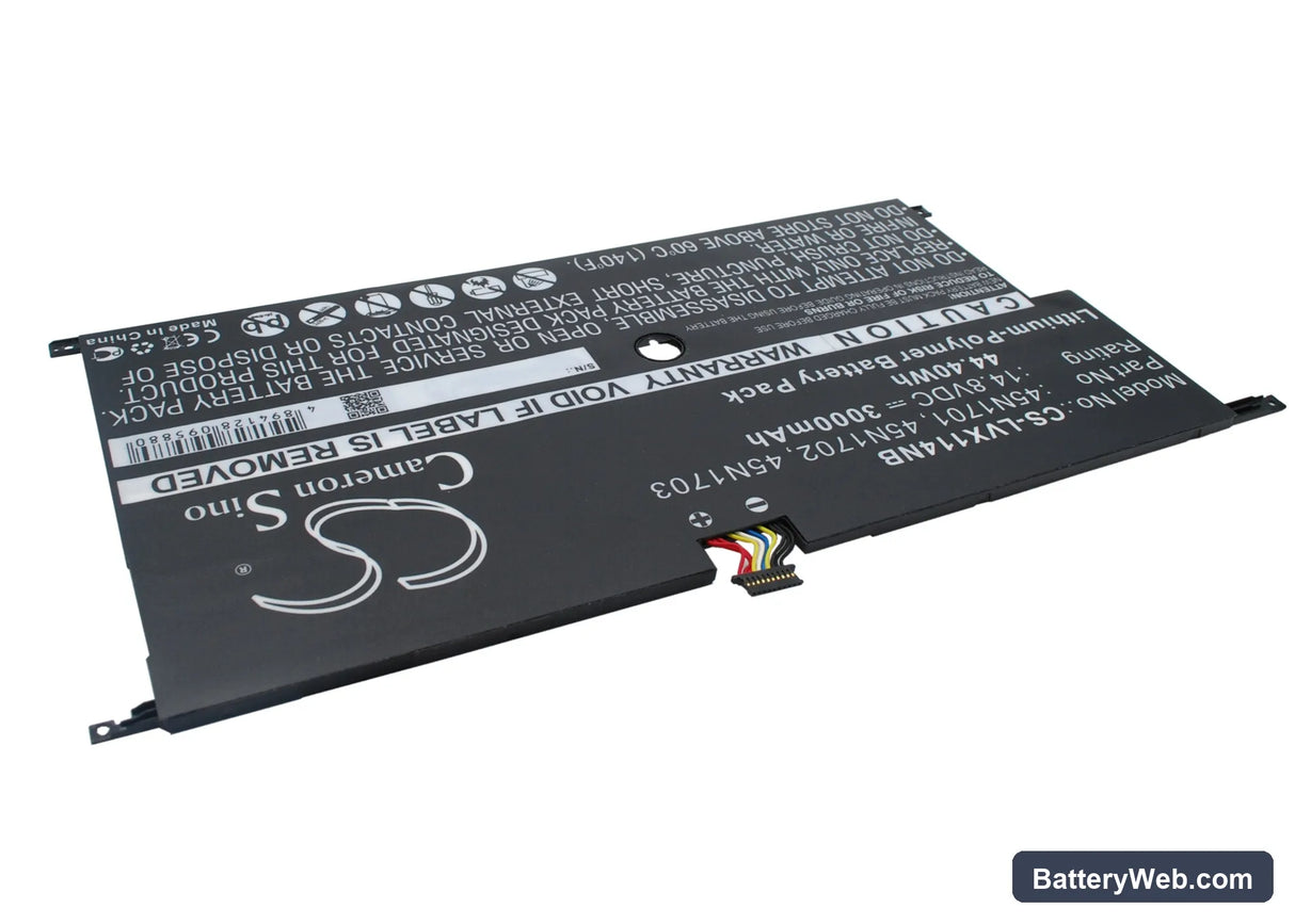 Lenovo ThinkPad X1 Carbon 14 Replacement Battery, 14.8V, 3000mAh, Li-Polymer 3