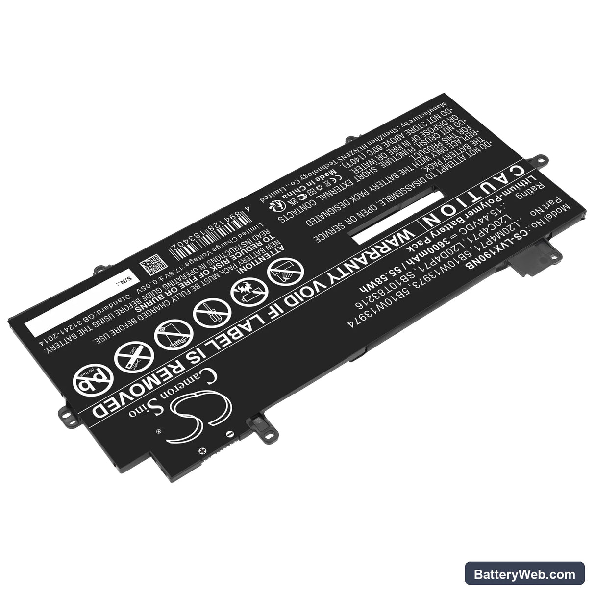 Lenovo ThinkPad X1 Carbon Gen 9-20XW005JGM Replacement Battery, 15.44V, 3600mAh, Li-Polymer 2