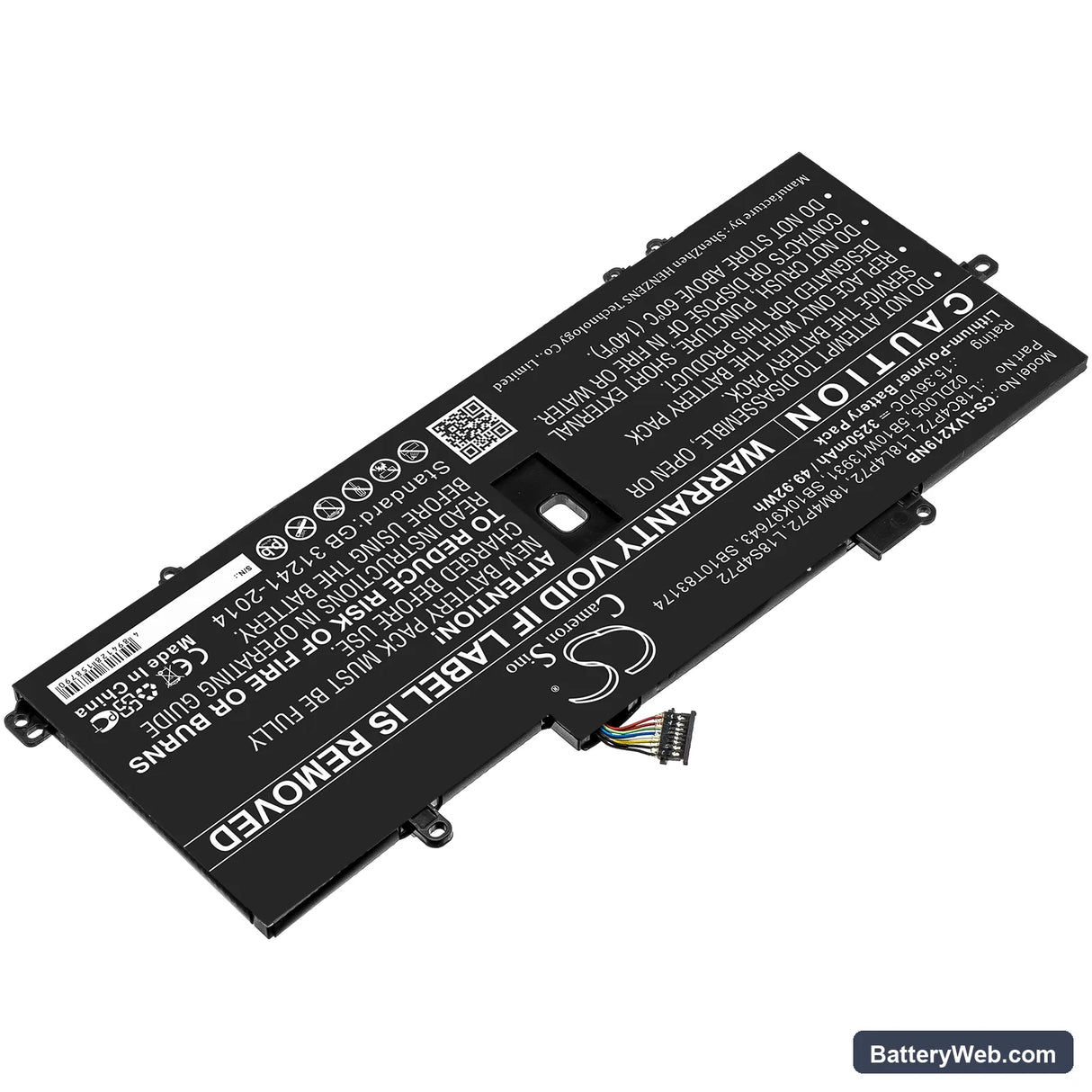 Lenovo ThinkPad X1 Carbon 2019 Replacement Battery, 15.36V, 3250mAh, Li-Polymer 2
