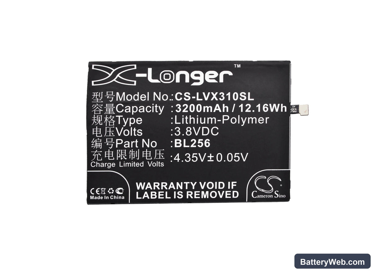 Lenovo Vibe X3 Lite Replacement Battery, 3.8V, 3200mAh, Li-Polymer 5