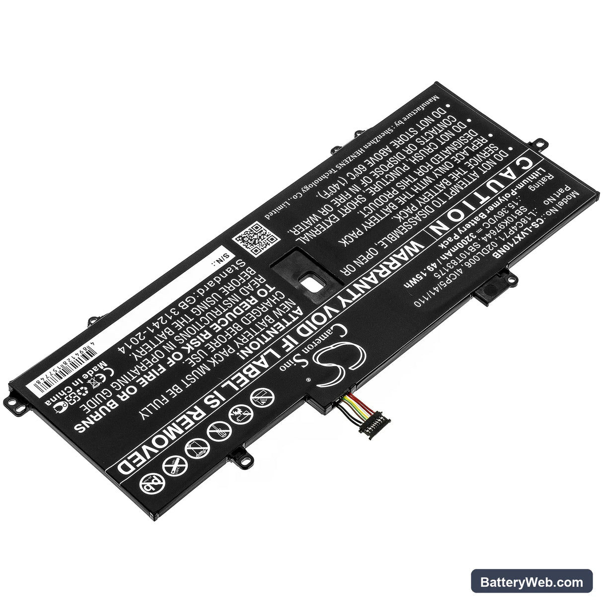 Lenovo ThinkPad X1 Carbon 2019 Replacement Battery, 15.36V, 3200mAh, Li-Polymer 2