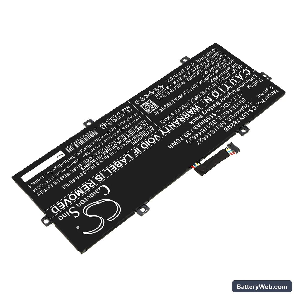 Lenovo Yoga Duet 7 13ITL6 82MA0025AX Replacement Battery, 7.72V, 5150mAh, Li-Polymer 2