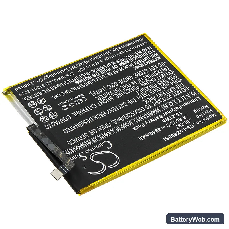 Lenovo Z6 Youth Replacement Battery, 3.85V, 3950mAh, Li-Polymer 2