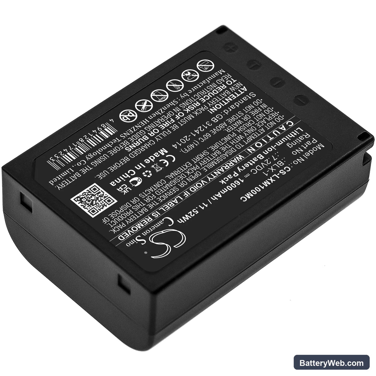 Olympus OM SYSTEM OM-1 Replacement Battery, 7.2V, 1600mAh, Li-ion 2