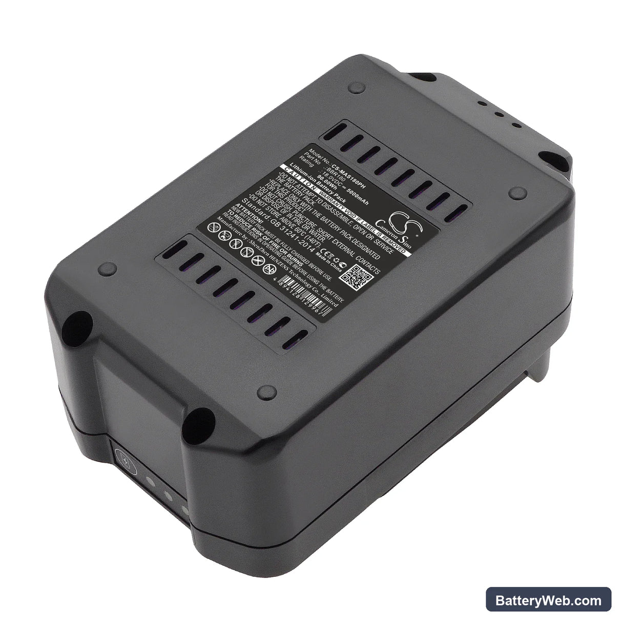 Meister Craft MAS180 Replacement Battery, 18V, 5000mAh, Li-ion 1