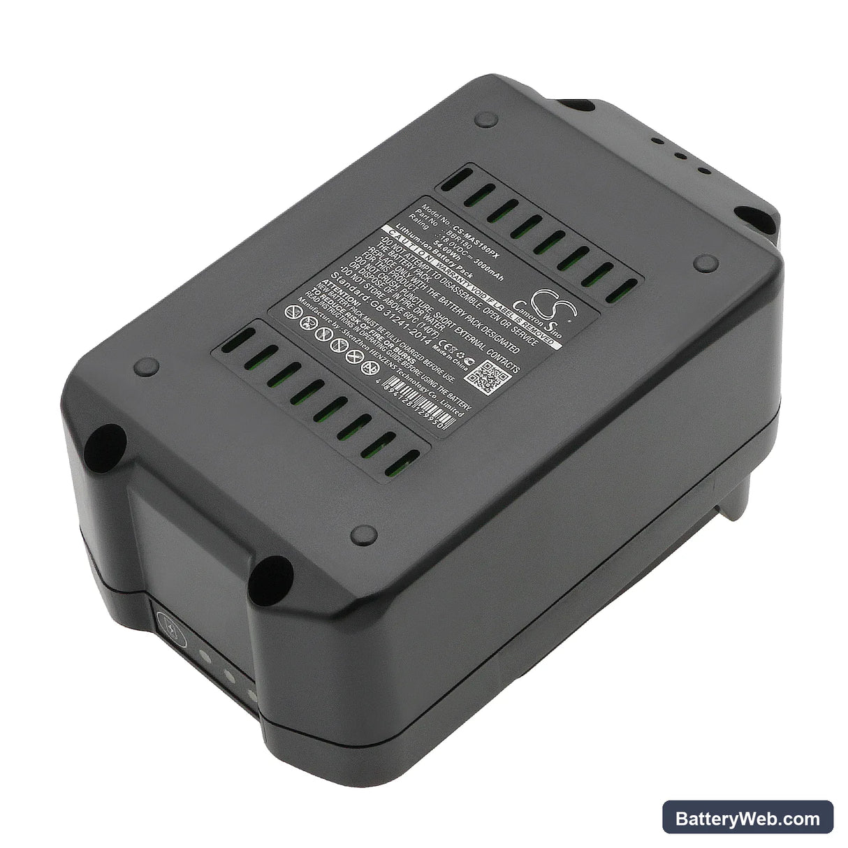 Meister Craft MAS180 Replacement Battery, 18V, 3000mAh, Li-ion 1
