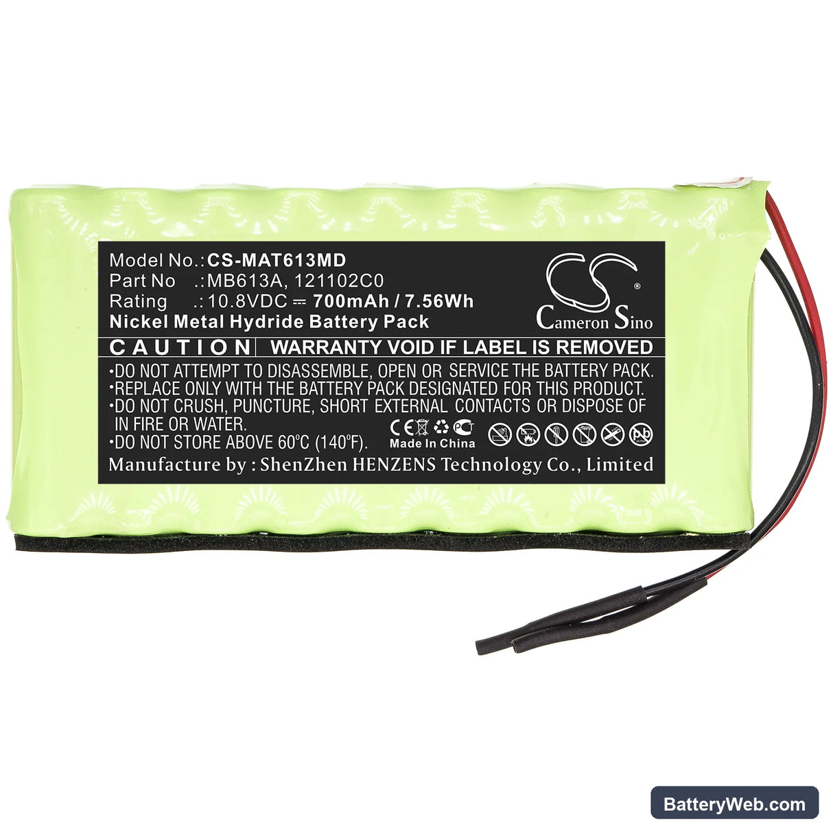 Maquet Operating Table Remote Replacement Battery, 10.8V, 700mAh, Ni-MH 3
