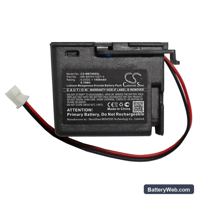 Mitsubishi MR-BAT6V1SET-A Replacement Battery, 6V, 1450mAh, Li-MnO2 3