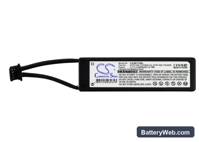 Symbol MC17 Replacement Battery, 3.7V, 2200mAh, Li-ion 5