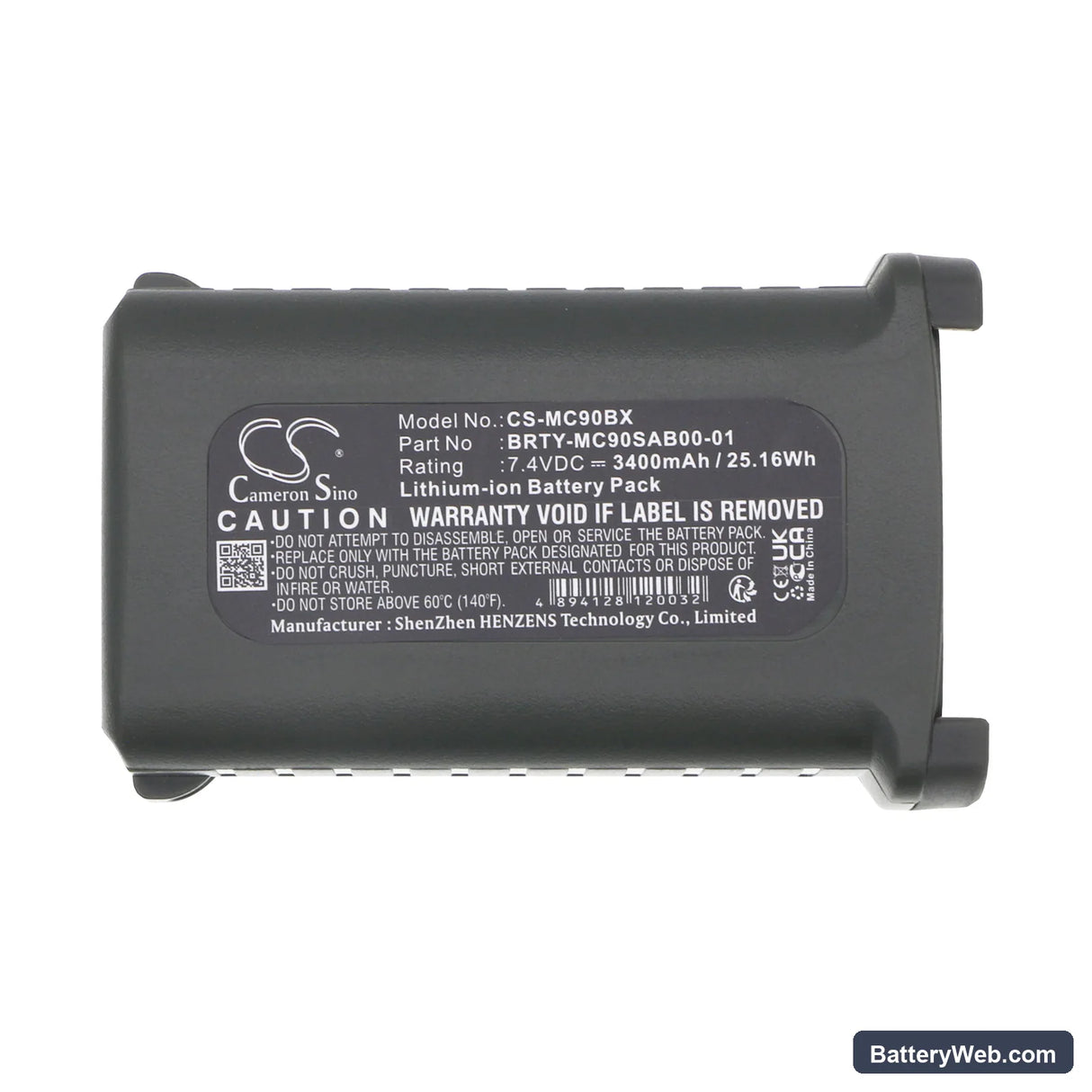 Symbol MC9000 Replacement Battery, 7.4V, 3400mAh, Li-ion 4