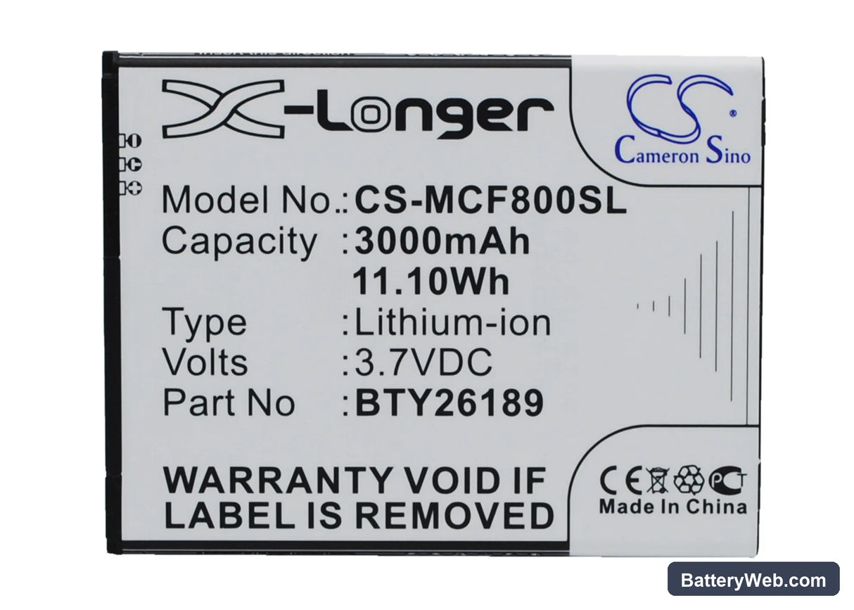 Mobistel Cynus F8 Replacement Battery, 3.7V, 3000mAh, Li-ion 1