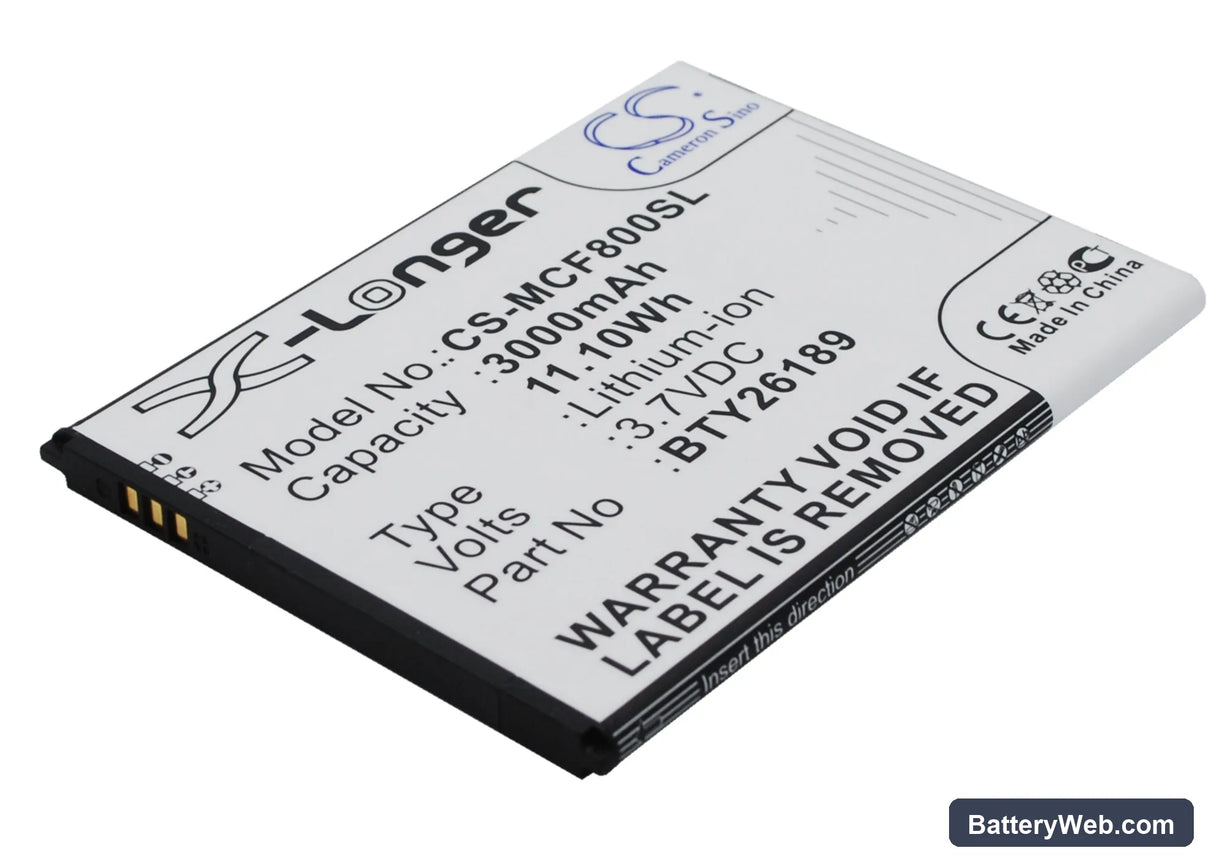 Mobistel Cynus F8 Replacement Battery, 3.7V, 3000mAh, Li-ion 2
