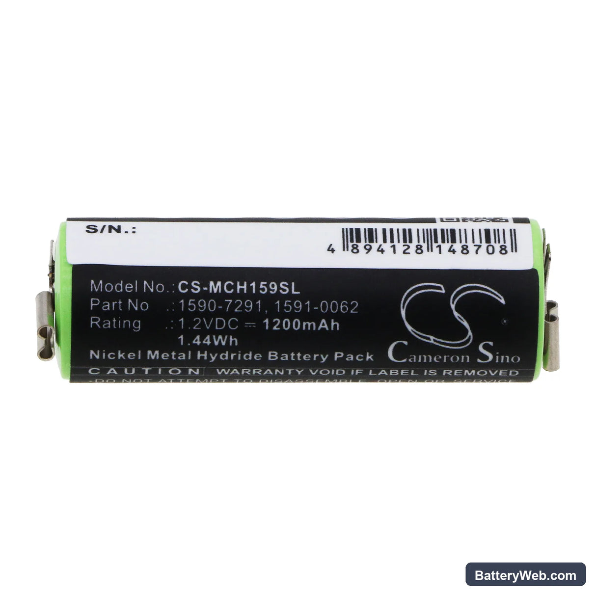 Moser ChroMini 1591 Replacement Battery, 1.2V, 1200mAh, Ni-MH 3