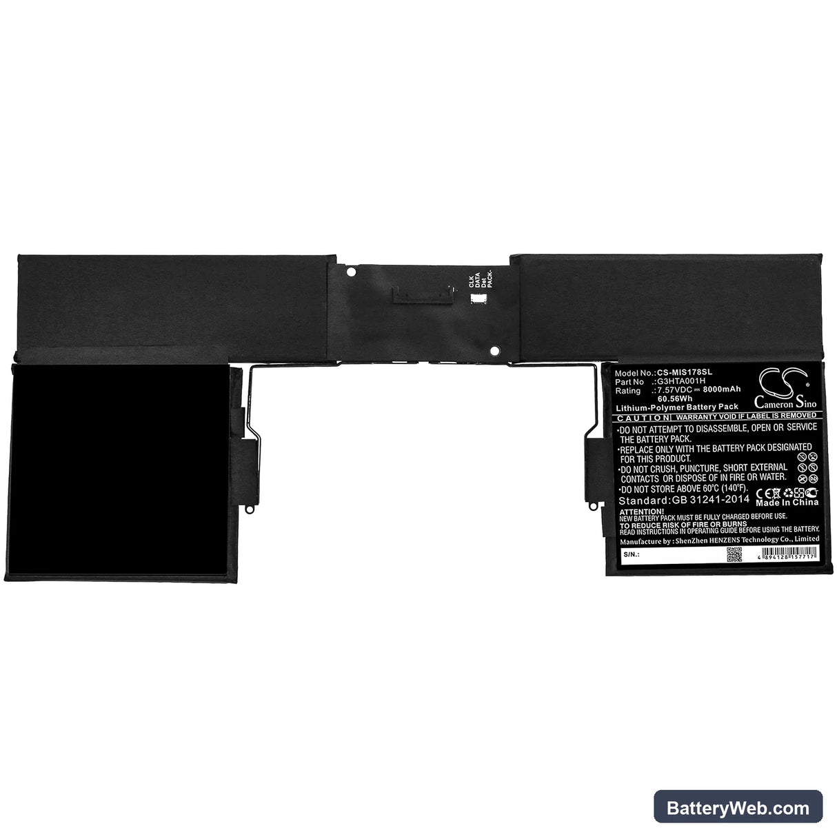 Microsoft Surface book 1785 Keyboard Replacement Battery, 7.59V, 8900mAh, Li-Polymer 3
