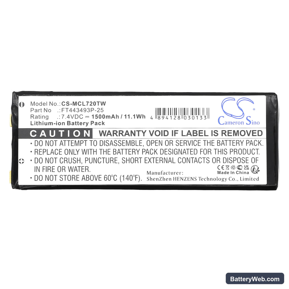 Cobra LI7000 Replacement Battery, 7.4V, 1500mAh, Li-ion 5