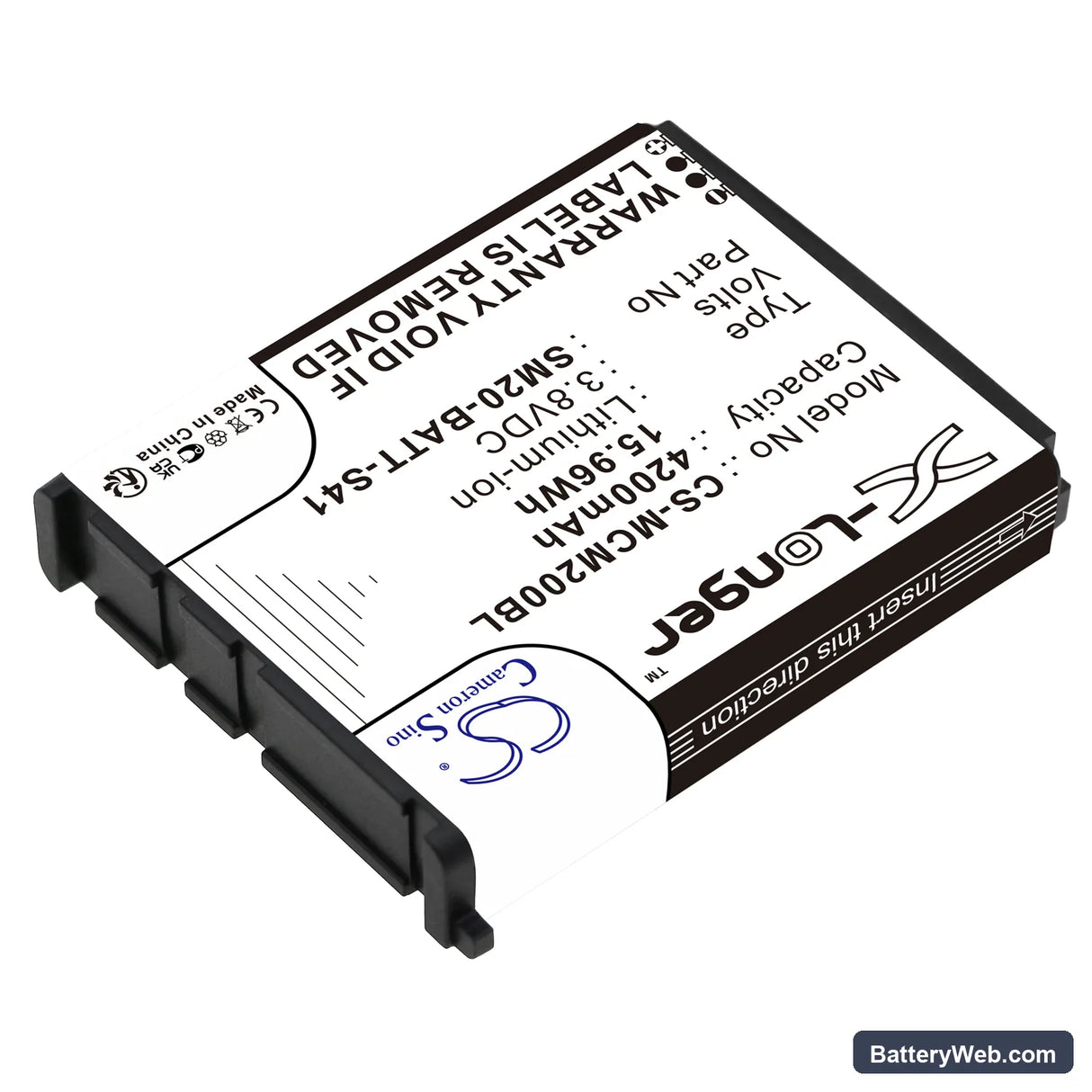 M3 Mobile SM20 Replacement Battery, 3.8V, 4200mAh, Li-ion 2
