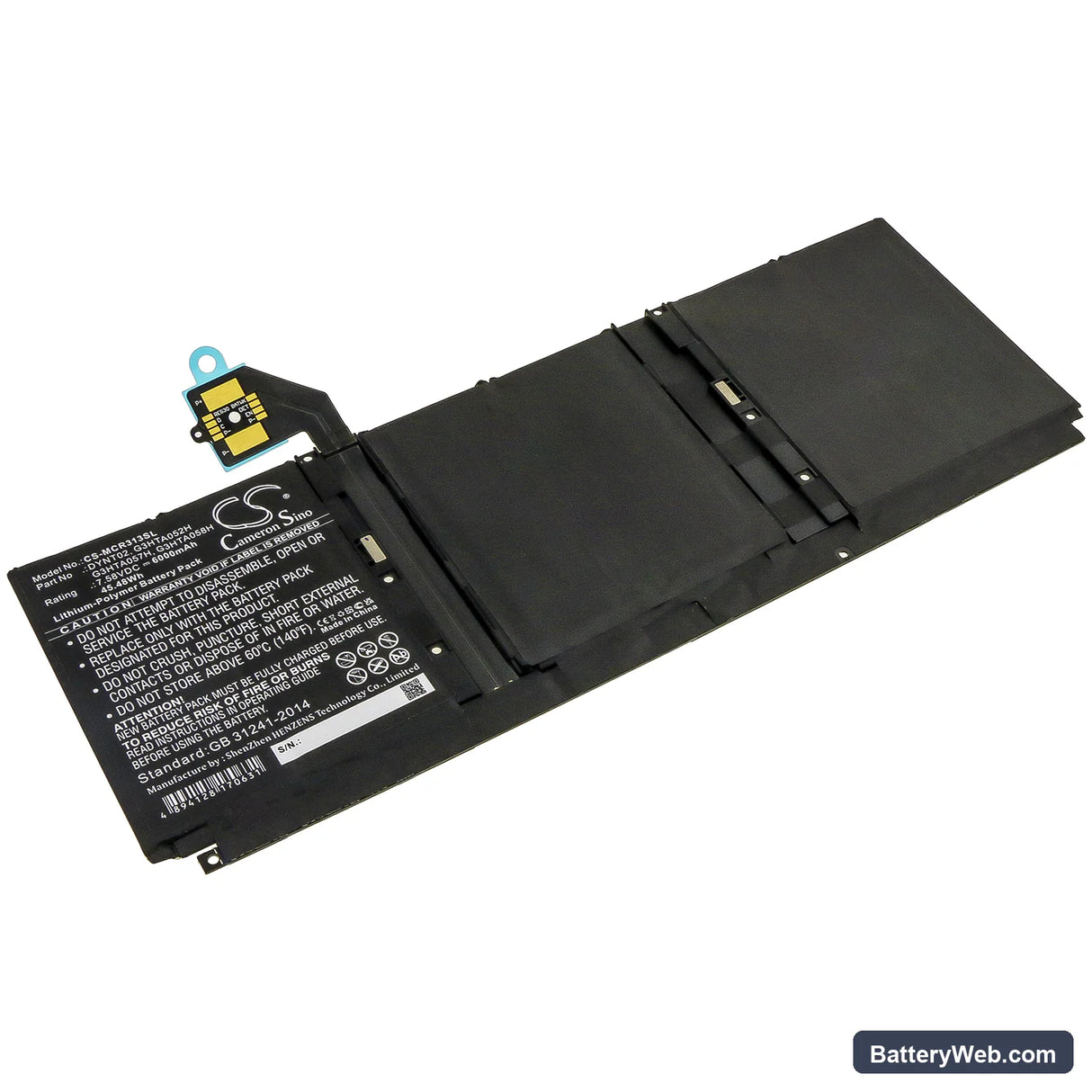 Microsoft Surface Book 3 13 Core i5-1035G7 Replacement Battery, 7.58V, 6000mAh, Li-Polymer 1