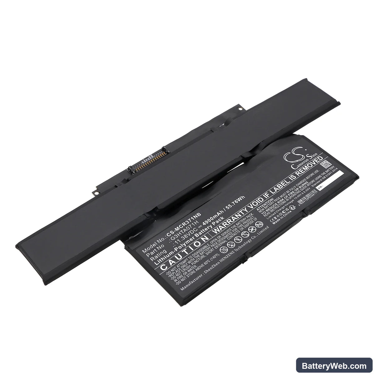Microsoft Surface Laptop Studio 1964 14.4" Replacement Battery, 11.38V, 4900mAh, Li-Polymer 1