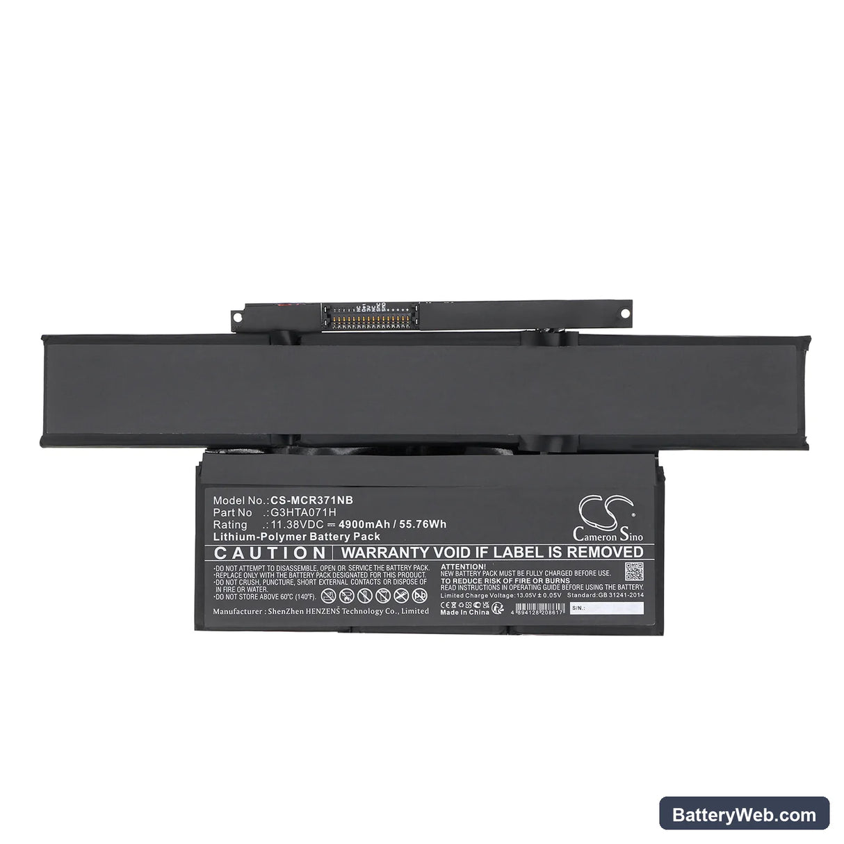 Microsoft Surface Laptop Studio 1964 14.4" Replacement Battery, 11.38V, 4900mAh, Li-Polymer 3