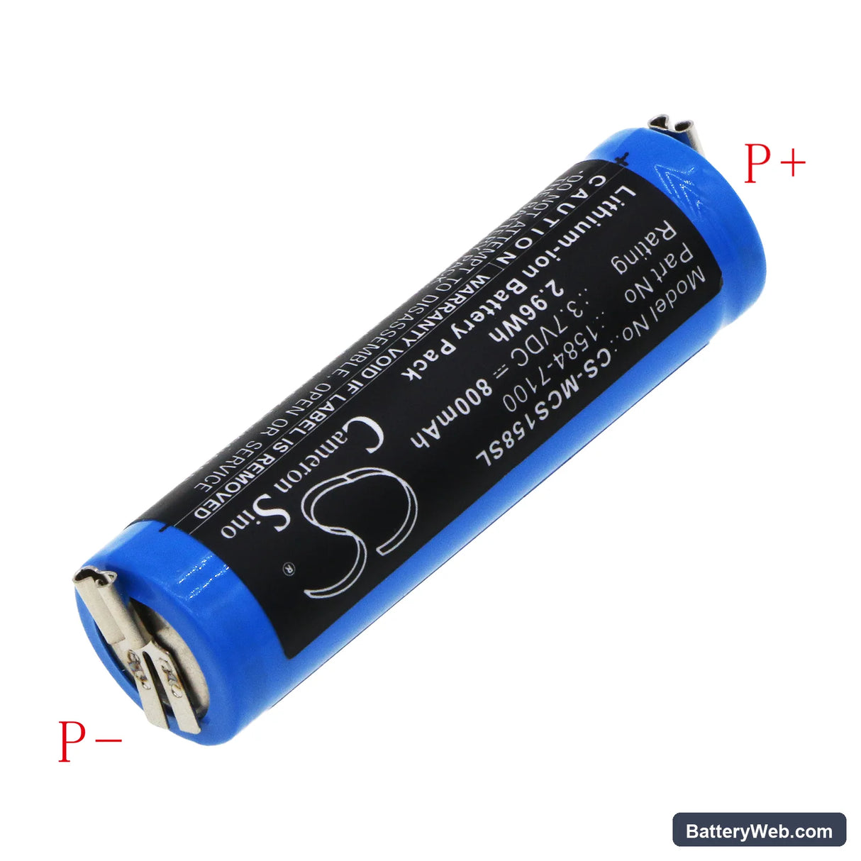 Moser ChromStyle 1584 Replacement Battery, 3.7V, 800mAh, Li-ion 2
