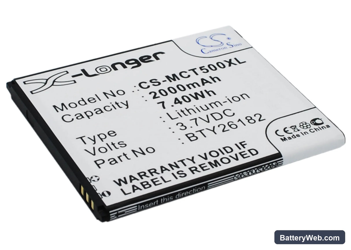 Mobistel Cynus T5 Replacement Battery, 3.7V, 2000mAh, Li-ion 2