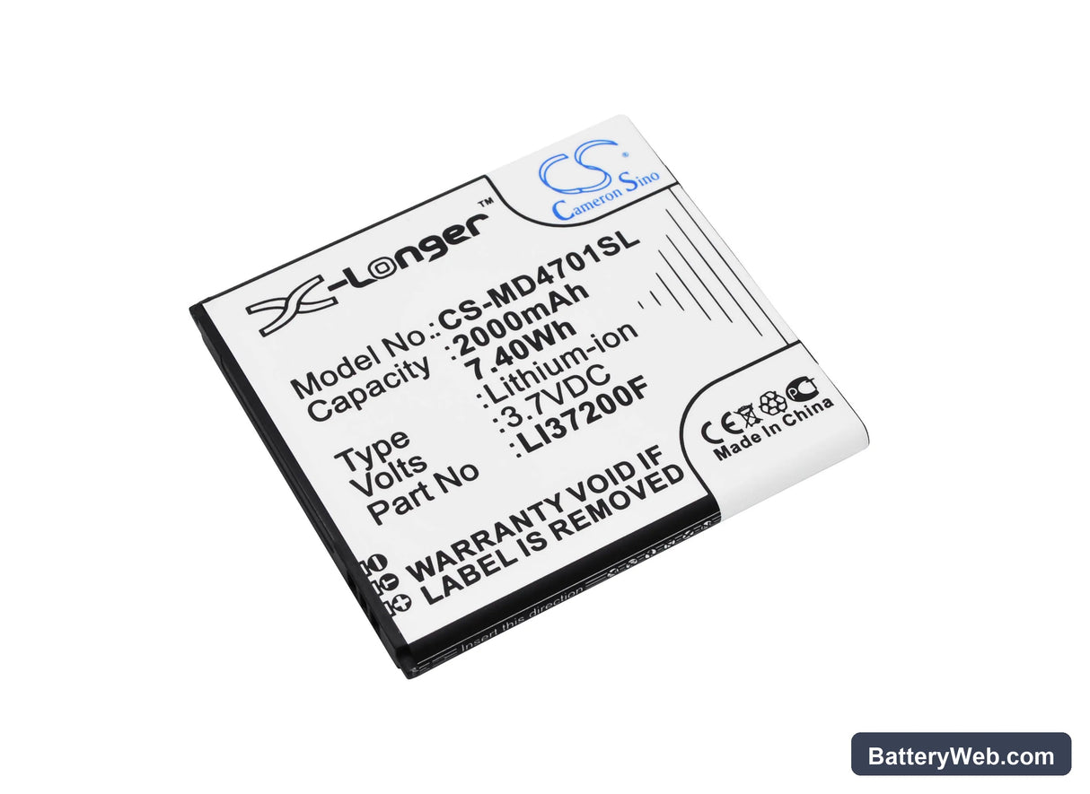 Medion Life X4701 Replacement Battery, 3.7V, 2000mAh, Li-ion 1