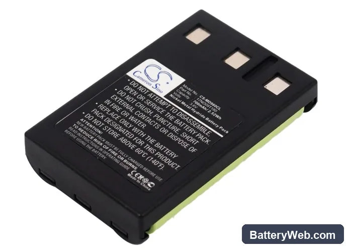 TCM 68143 Replacement Battery, 3.6V, 700mAh, Ni-MH 2