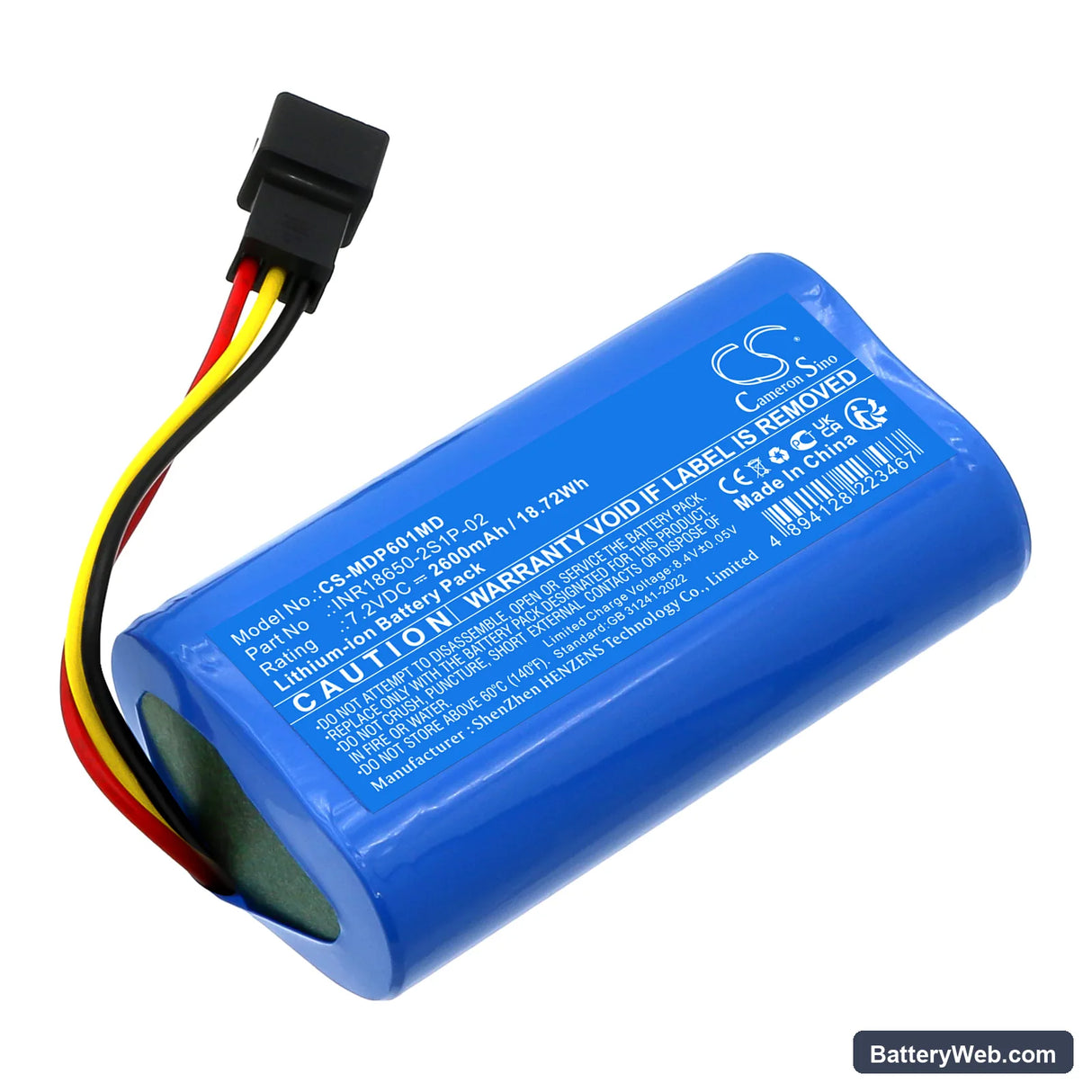 Medcaptain MP-60A Replacement Battery, 7.2V, 2600mAh, Li-ion 1