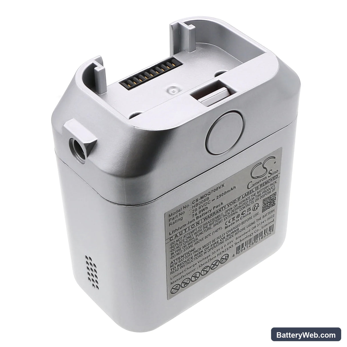 Midea Q7 Replacement Battery, 29.6V, 2500mAh, Li-ion 1