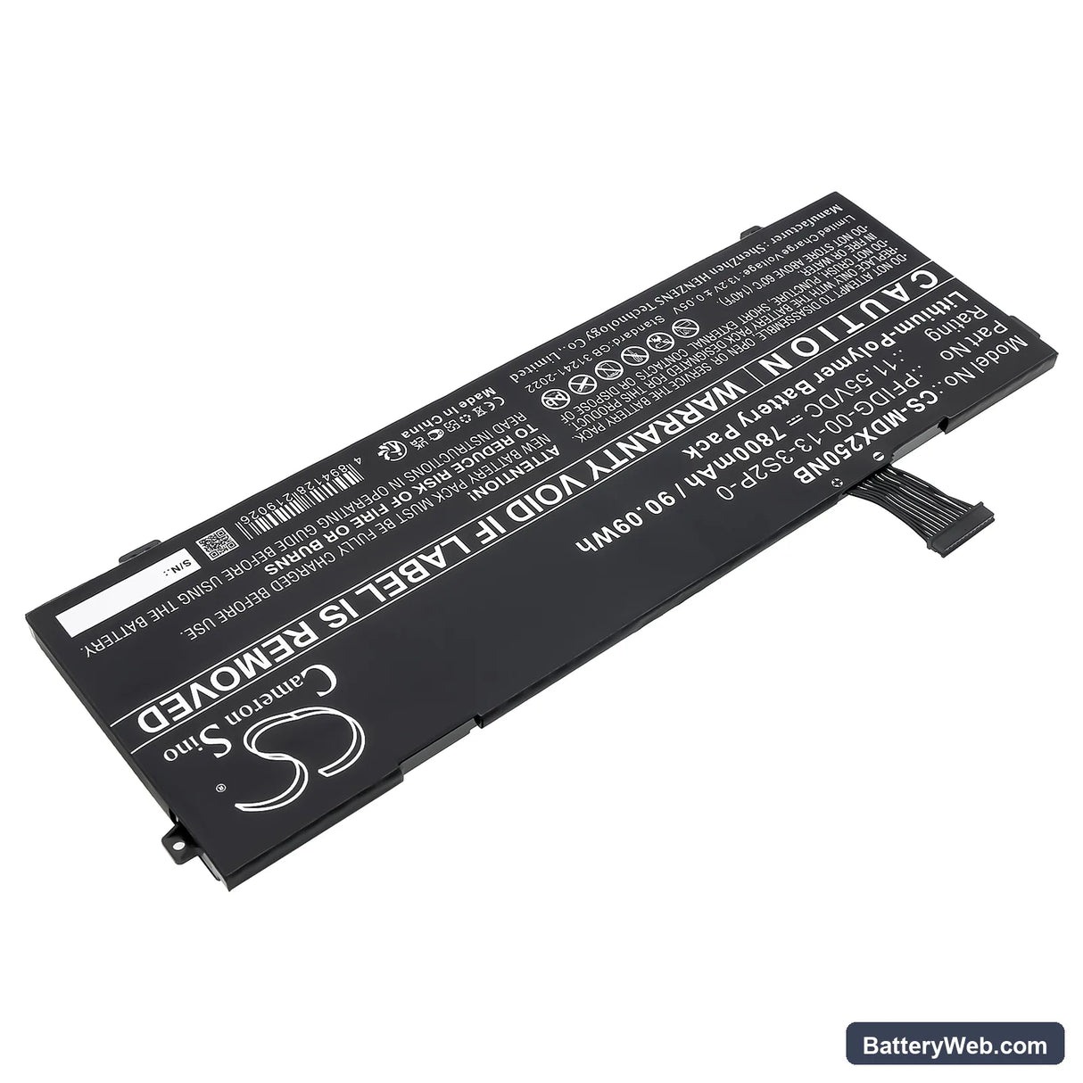 Maingear Vector Pro MG-VCP17 Replacement Battery, 11.55V, 7800mAh, Li-Polymer 2