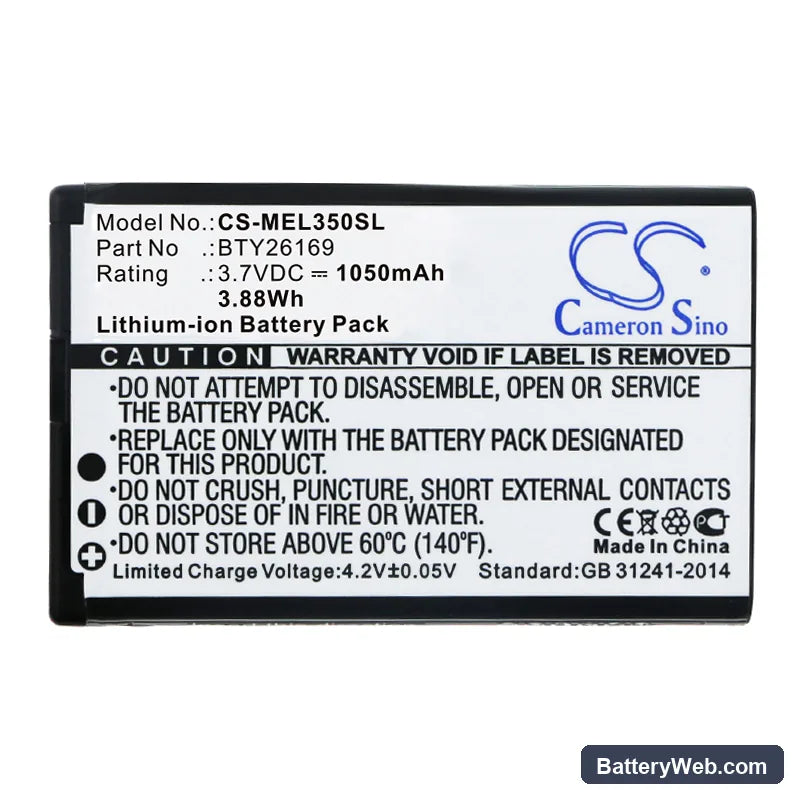 Emporia Elson EL350 Replacement Battery, 3.7V, 1050mAh, Li-ion 3