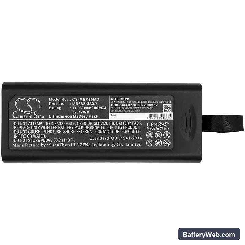 Mindray A5 Replacement Battery, 11.1V, 5200mAh, Li-ion 5