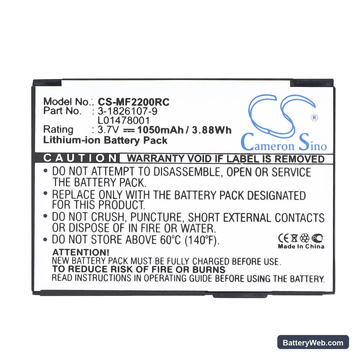 Novatel Wireless MiFi2200 Replacement Battery, 3.7V, 1050mAh, Li-ion 5