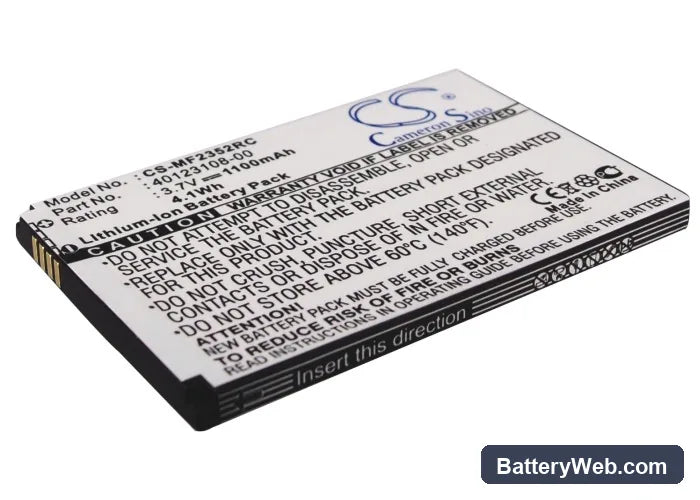 Novatel Wireless MiFi 2352 Replacement Battery, 3.7V, 1100mAh, Li-ion 1