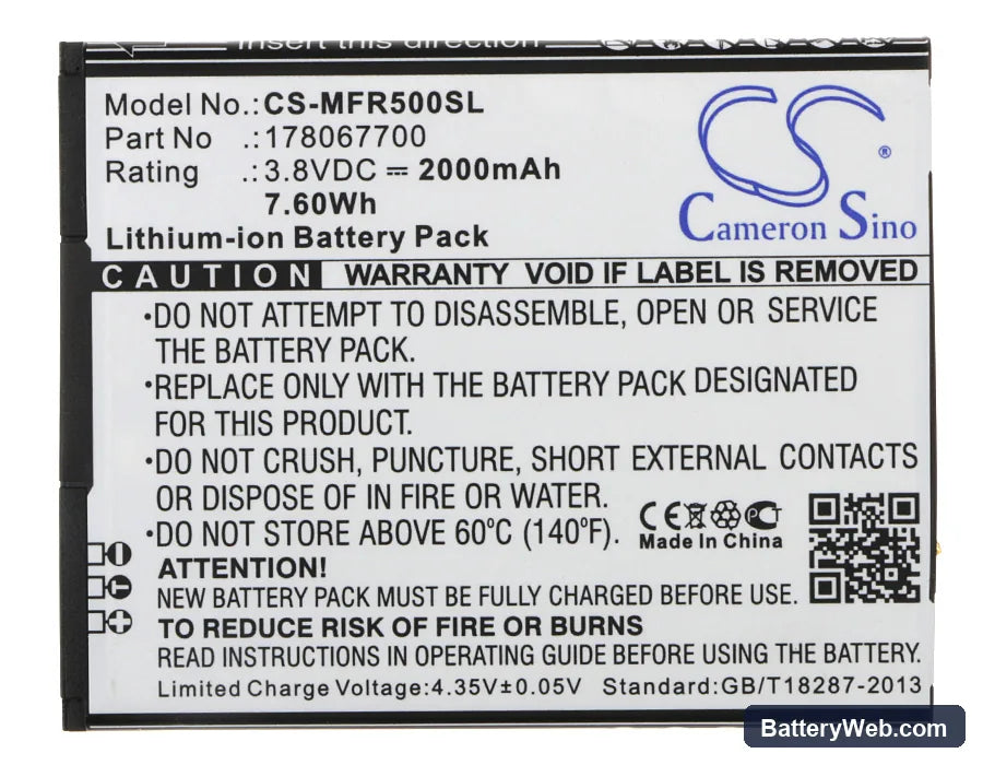 KAZAM Thunder 350L Replacement Battery, 3.8V, 2000mAh, Li-ion 5