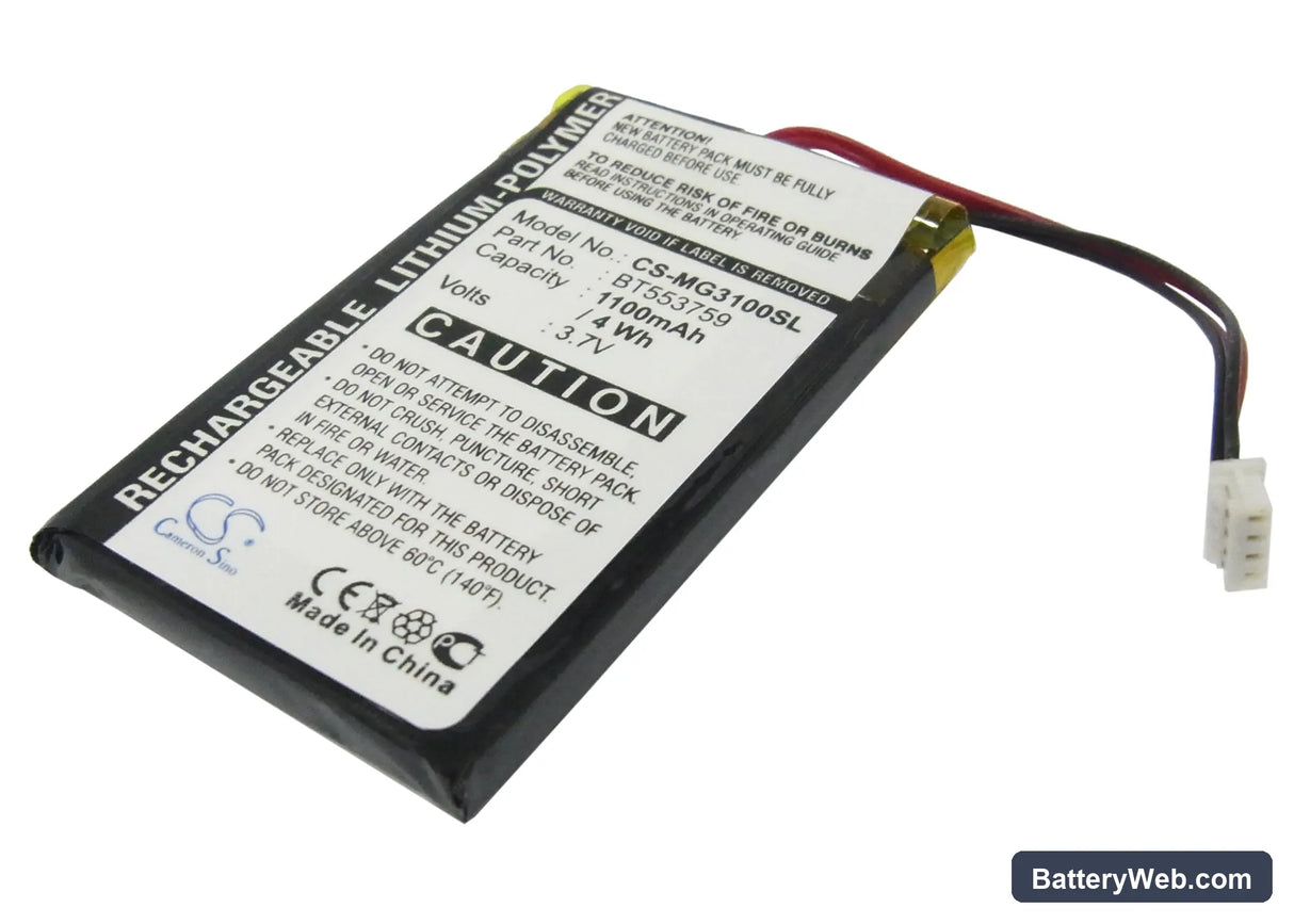 Typhoon MyGuide 3100 Replacement Battery, 3.7V, 1100mAh, Li-Polymer 1